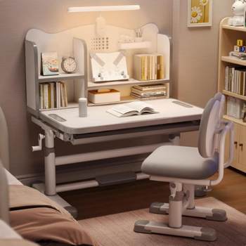 Children's study table, primary and secondary school students' home desk, desk and chair set, special desk for homework, can be raised and lowered