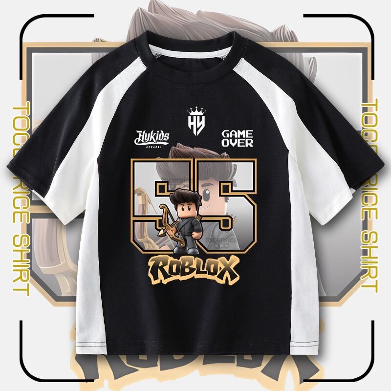 Roblox Virtual World Cartoon Game Pure Cotton Short-Sleeved T-Shirt for Men and Women, Middle and Large Children, Loose Student Half-Sleeved Top 7 Roblox Virtual World Cartoon Game Pure Cotton Short-Sleeved T-Shirt for Men and Women, Middle and Large Children, Loose Student Half-Sleeved Top 7