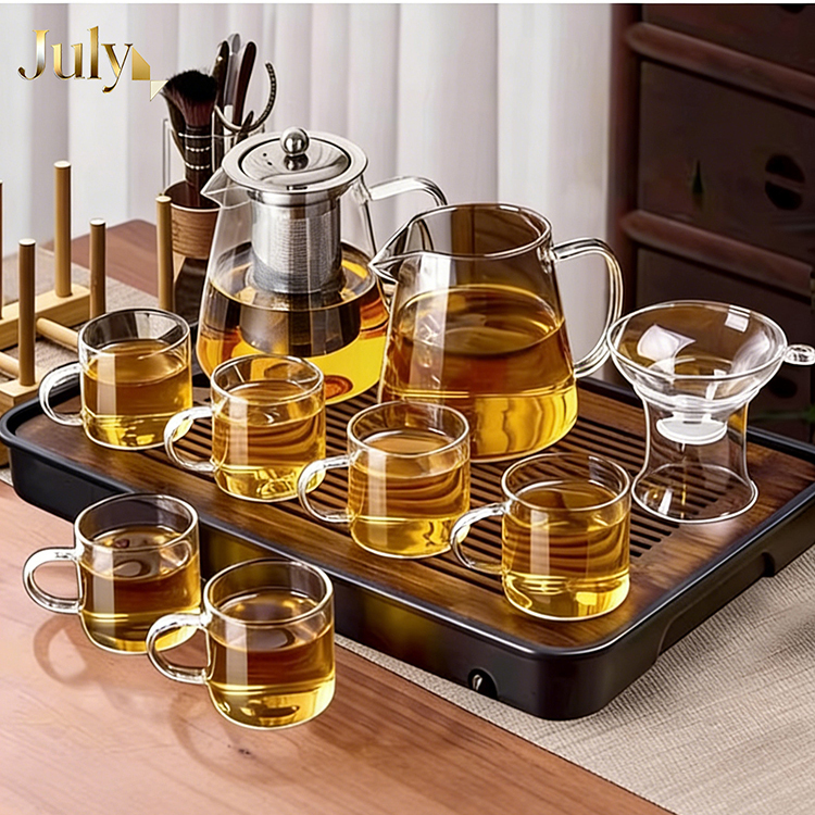 2026 New Tea Set, Kung Fu Tea Cups, Household High-Temperature Resistant High Borosilicate Glass, Light Luxury, High-End, Specially Designed for Tea Brewing