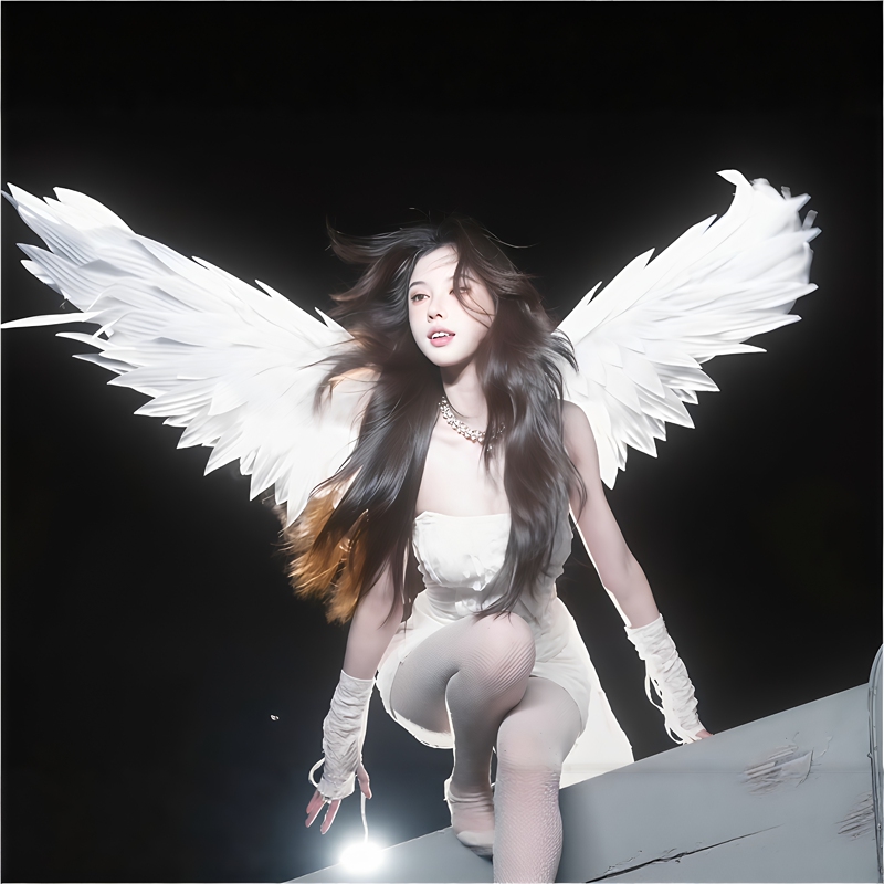 Electric Wings, White Angel Wings, Extra Long 170cm, Movable Wings, Photo Props, Cosplay Wings, Back Decoration Props