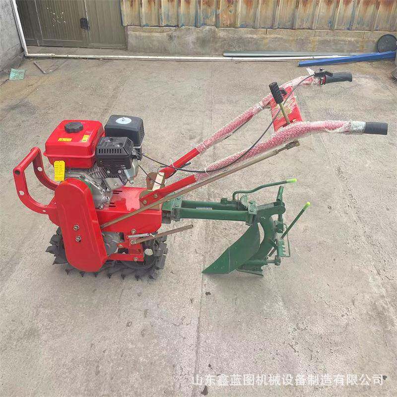 Household small tillage machine chain rail climbing non-slip plow machine orchard greenhouse narrow spacing weeding trenching machine