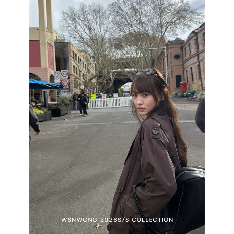 Wsnwong 100% Pure Cotton Vintage-Style Trench Coat with a Stylish Long Design, Waist-Cinching, Turn-Down Collar, and Double-Breasted Coat Wsnwong 100% Pure Cotton Vintage-Style Trench Coat with a Stylish Long Design, Waist-Cinching, Turn-Down Collar, and Double-Breasted Coat