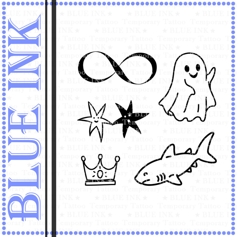 Blueink Good Night Stickers】Original Mobius Crown Shark Ghost Funny Multi-Element Collection Tattoo Stickers