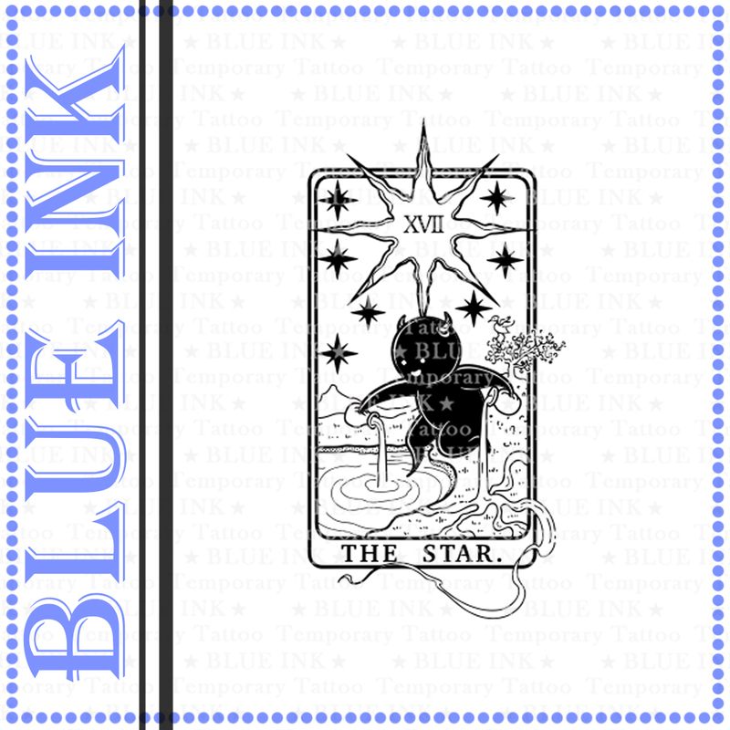 Blueink Good Night Stickers】Tarot Star Star Card Tattoo Stickers Original Magic Child Guidance Direction Waterproof Long-Lasting