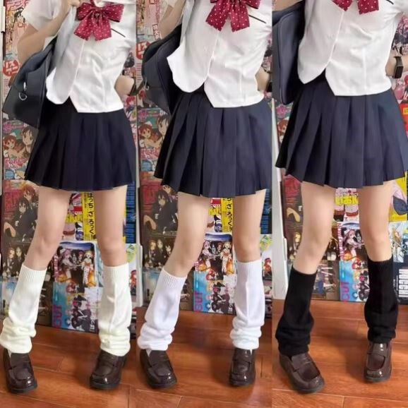 Flat Bubble Socks School Style Elephant Socks for Women, Summer Thin Wide-Covering Slouch Socks, Japanese Jk Calf Sleeves