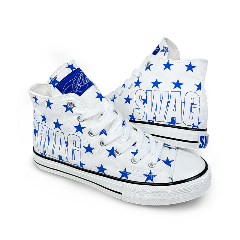 Coldasia Full-Print Star Pattern "Swag" Mid-Top Canvas Shoes, Unisex Niche Sneakers Coldasia Full-Print Star Pattern "Swag" Mid-Top Canvas Shoes, Unisex Niche Sneakers