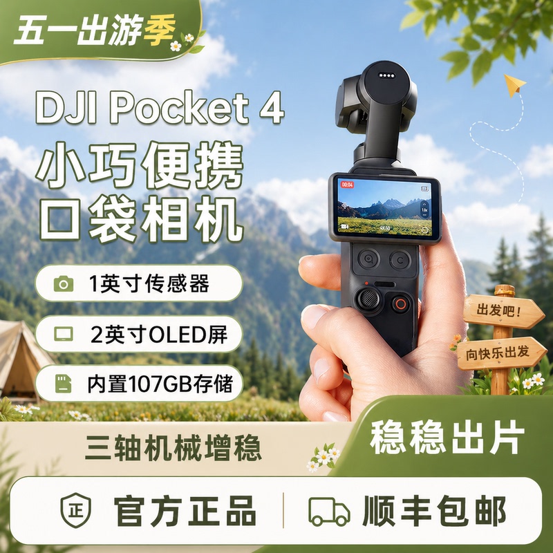 Dji Osmo Pocket 4 Hd Anti-Shake Gimbal Camera, Brand New, Unactivated, in Stock, Same-Day Shipping