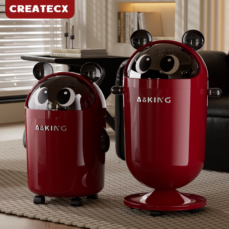 Createcx Red Trash Can Double Bin for Wedding Housewarming New Home Special Tall Sanitary Bin Movable Waste Paper Basket Createcx Red Trash Can Double Bin for Wedding Housewarming New Home Special Tall Sanitary Bin Movable Waste Paper Basket