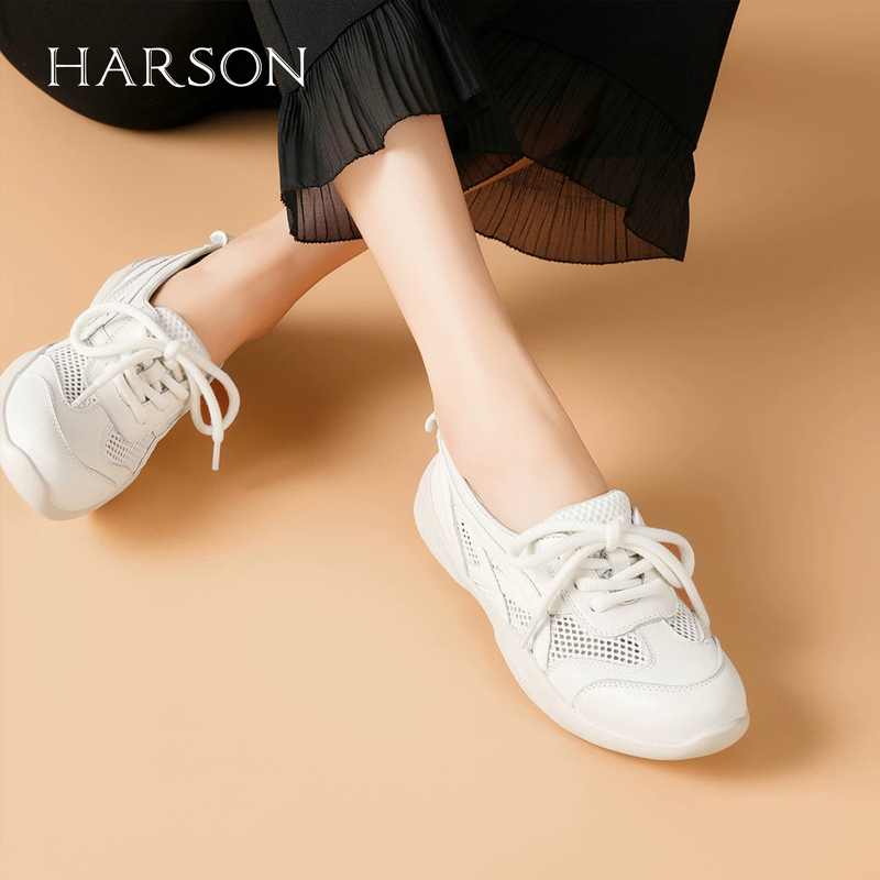 Hazen Genuine Leather White Sneakers for Women 2026 Spring New Flat Casual Sneakers Comfortable Versatile Sports Shoes German Training Shoes Hazen Genuine Leather White Sneakers for Women 2026 Spring New Flat Casual Sneakers Comfortable Versatile Sports Shoes German Training Shoes