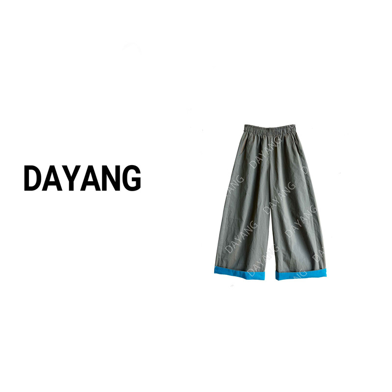 【Dayang】Color-Contrasting Gray Pants, Gray-Toned Color-Contrasting Cropped Summer Woven Comfortable Casual Pants 【Dayang】Color-Contrasting Gray Pants, Gray-Toned Color-Contrasting Cropped Summer Woven Comfortable Casual Pants