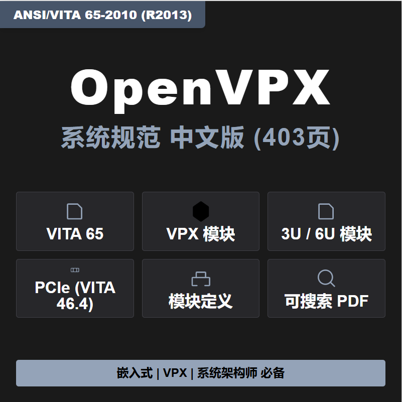 Ansi/Vita 65-2010 Openvpx ™   System Specification Chinese Version