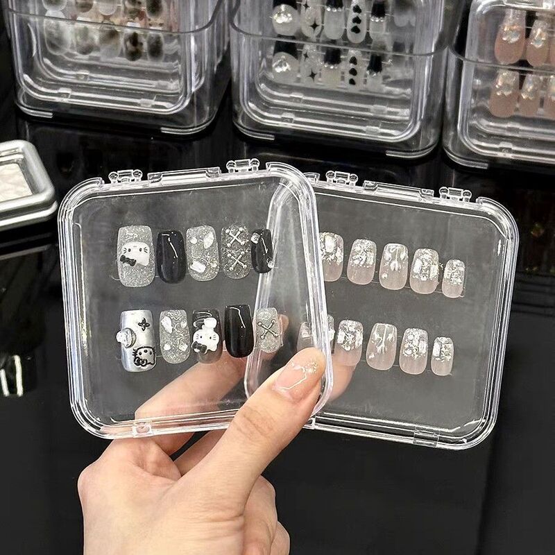 88Vip 2 Yuan Free Shipping Small Items Nail Art Press-On Nail Storage Box Acrylic Display Box Press-On Nail Storage Box