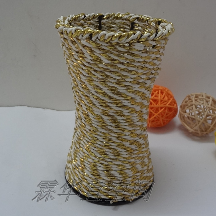 Nhựa dệt bình hoa nồi trang trí Nội Thất máy tính để bàn wrought sắt hoa đứng Chèn hoa nhân tạo chậu Hoa bình gốm cắm hoa đào