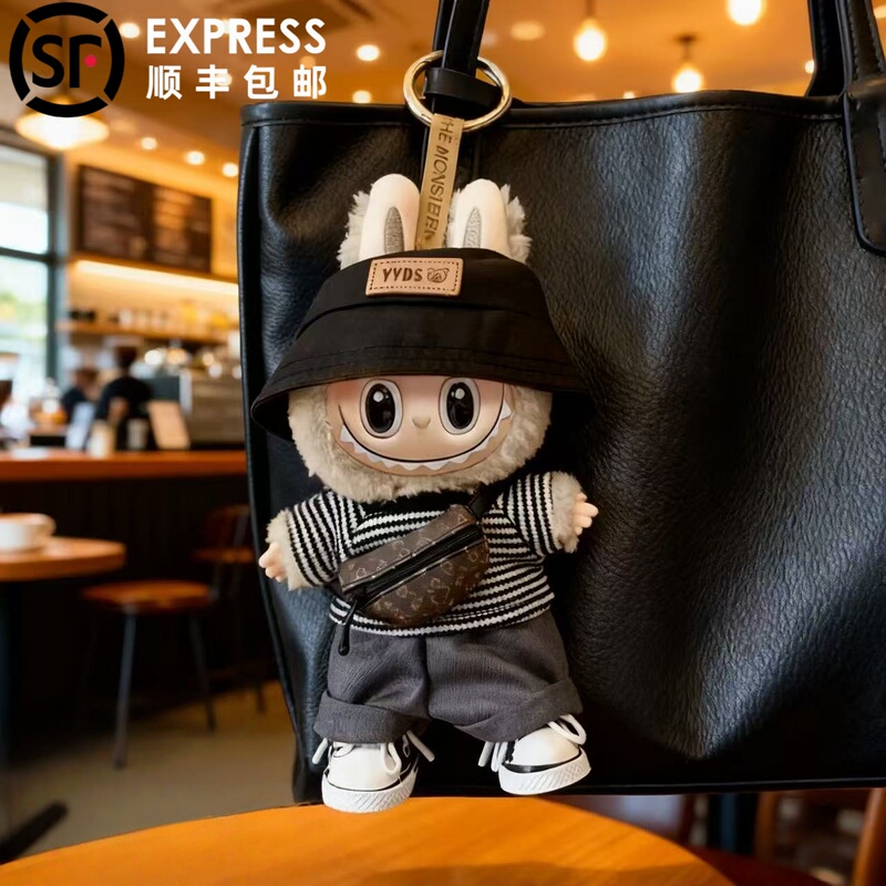 Authentic Labubu Plush Doll Backpack Labubu Vinyl Suitable for Bag Charms, Decorative Dolls, Birthday Gifts for Girls