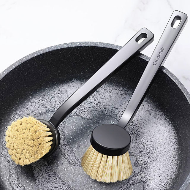 Japanese Export Quality Long-Handled Pot Brush, Does Not Easily Retain Oil, Does Not Damage the Pot, Kitchen-Specific Cleaning Pot Brush