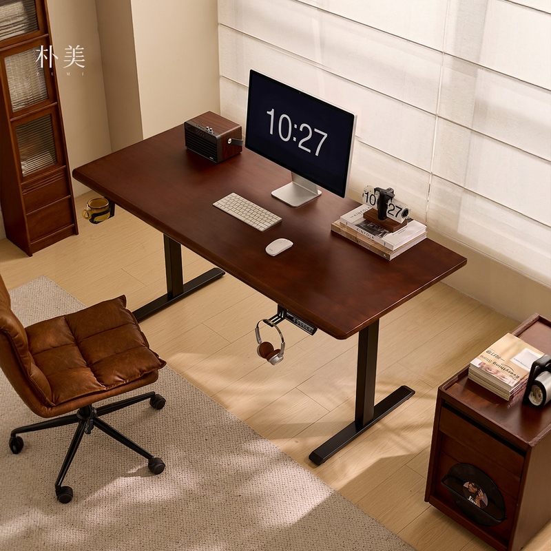 Pumei Electric Adjustable Desk, Solid Wood Adjustable Study Desk, Gaming Computer Desk, Smart Dual-Motor Study Table, Rectangular Shape Pumei Electric Adjustable Desk, Solid Wood Adjustable Study Desk, Gaming Computer Desk, Smart Dual-Motor Study Table, Rectangular Shape