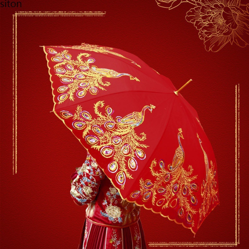 Red Umbrella for Wedding Bride, Wedding Umbrella, Red Bridal Umbrella, Chinese Style Traditional Wedding Umbrella, New Year Celebration Umbrella