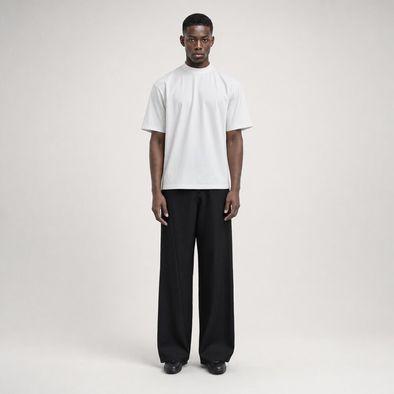 [Ambleu] Redefining the Concept of a Basic 140-Count Ultra-High Thread Count Imported Supima Cotton Regular Shoulder T-Shirt