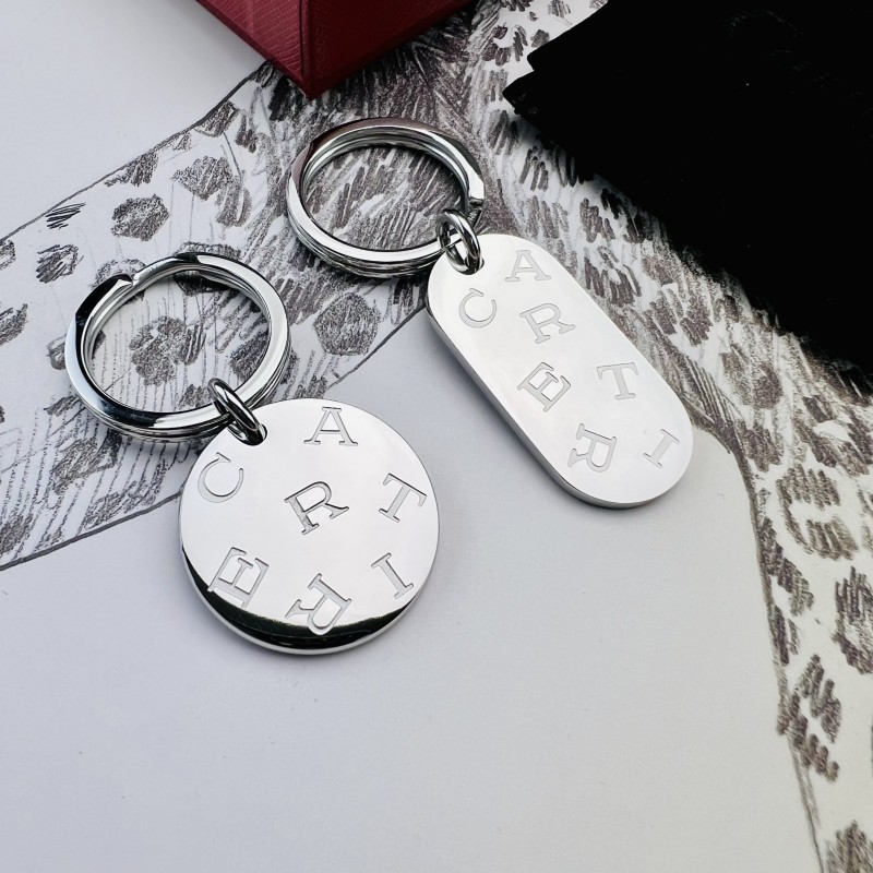 High-End Stainless Steel Keychain French Brand Fashion Keychain Logo Element Pendant Metal Buckle