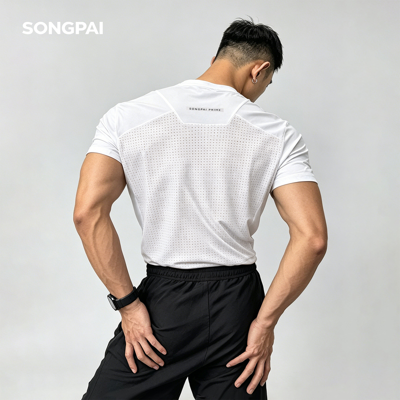 Songpai New Cool Mesh Breathable Round Neck Loose Quick-Drying Fitness Muscle-Showing Running Short-Sleeved T-Shirt Songpai New Cool Mesh Breathable Round Neck Loose Quick-Drying Fitness Muscle-Showing Running Short-Sleeved T-Shirt