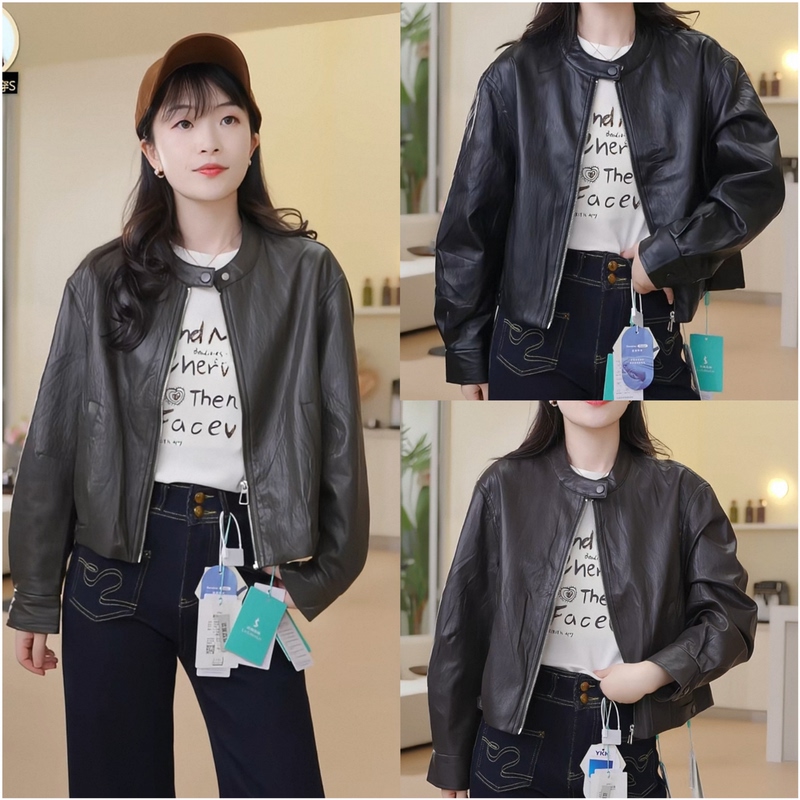 2026 Autumn Classic One-Button Stand Collar Fashion Leather Jacket 2026 Autumn Classic One-Button Stand Collar Fashion Leather Jacket