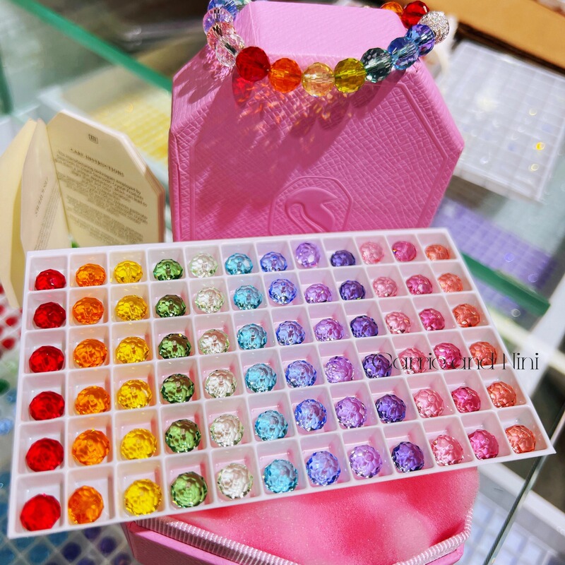 Authentic Swarovski Crystal Rainbow-Colored Flat Beads Football Beads DIY Jewelry Accessories Austrian Loose Beads Beading Materials