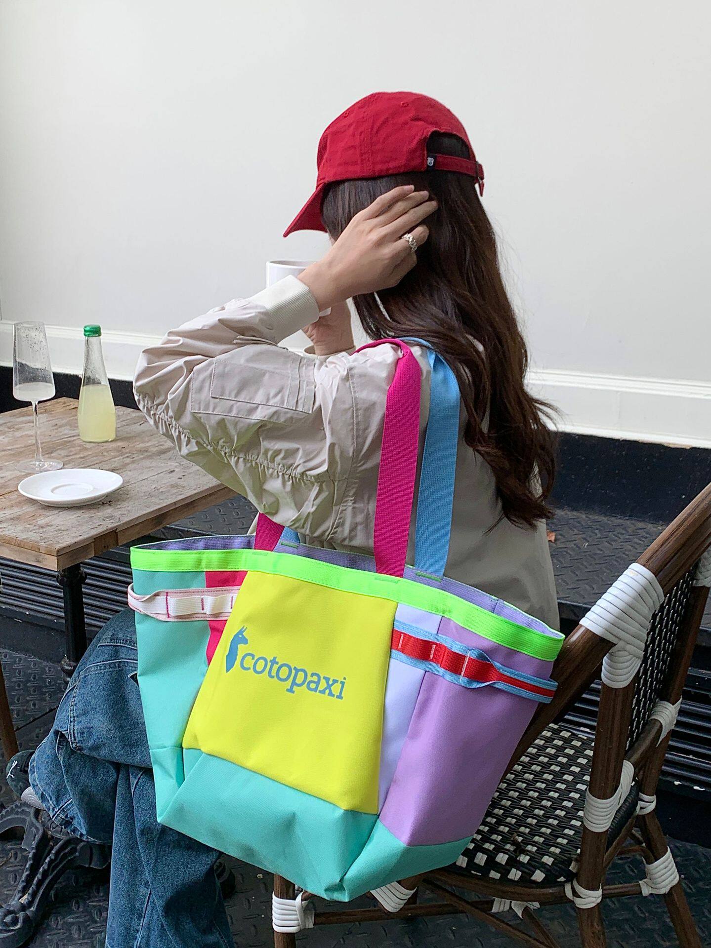 Сумка cotopaxi美洲羊驼多巴胺尼龙撞色托特包30l大容量户外旅行肩包