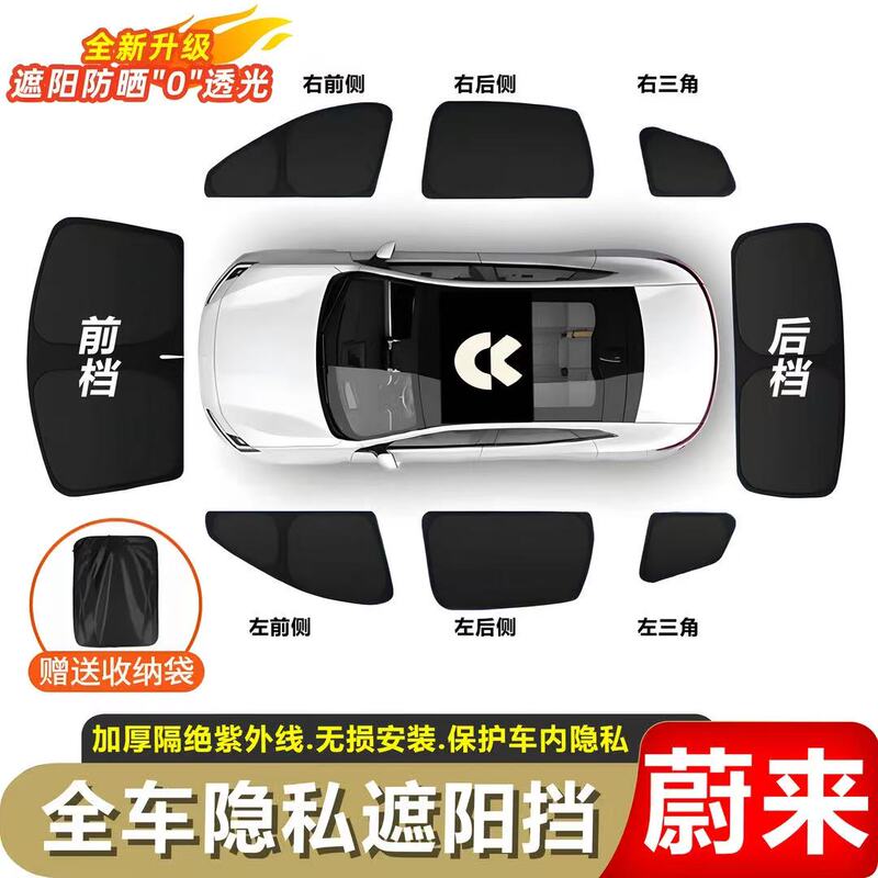 Nio Series Camping-Specific Privacy Curtains, Car Window Sunshades, Front and Side Window Privacy Protection, Sun Protection, Heat Insulation, Anti-Peeping