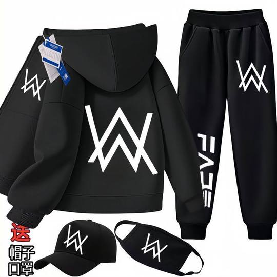艾伦沃克AlanWalker嘉豪同款战衣男儿童套头连帽卫衣套装学生外套