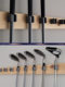 Wall-Mounted Bracket for Displaying, Storing, and Organizing Golf Clubs in Home Practice Ranges, Courses, and Clubs