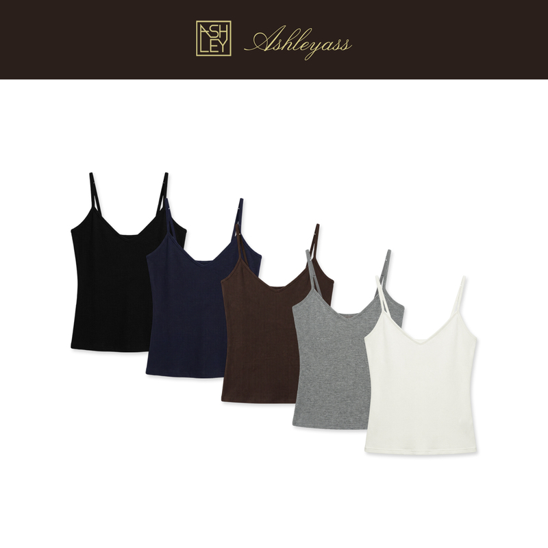 Ashleyass Adjustable Backless V-Neck Camisole with Chest Pads, Versatile and Stretchy for All Seasons