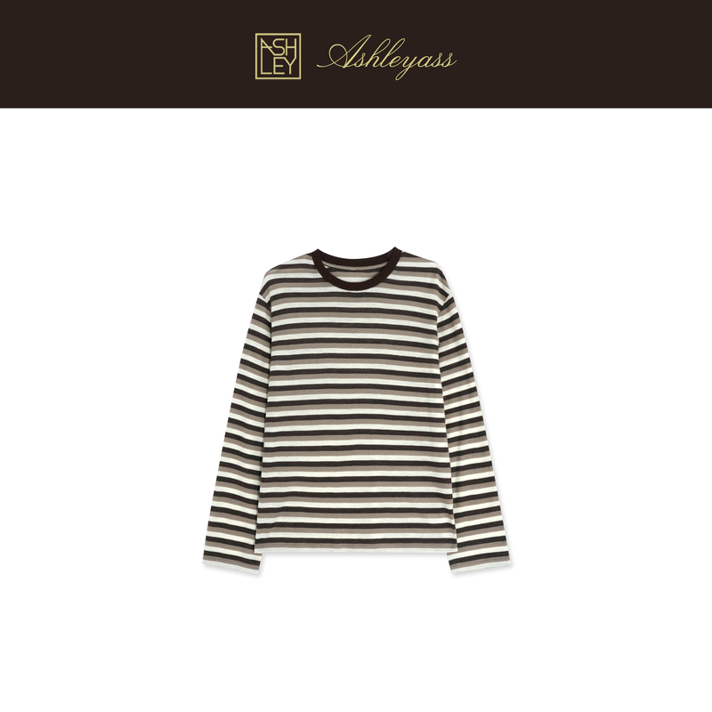 Ashleyass "Roman Holiday" 177g All-Wool Soft, Skin-Friendly, Warm, Striped, Simple and Versatile T-Shirt Ashleyass "Roman Holiday" 177g All-Wool Soft, Skin-Friendly, Warm, Striped, Simple and Versatile T-Shirt