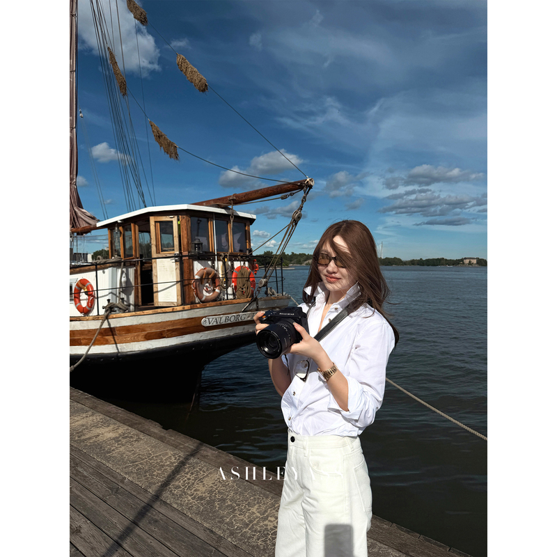 Ashleyass "Gold Buckle Twist Shirt" High-Density Italian Pima Cotton Shirt High-Quality White Shirt for Women Ashleyass "Gold Buckle Twist Shirt" High-Density Italian Pima Cotton Shirt High-Quality White Shirt for Women