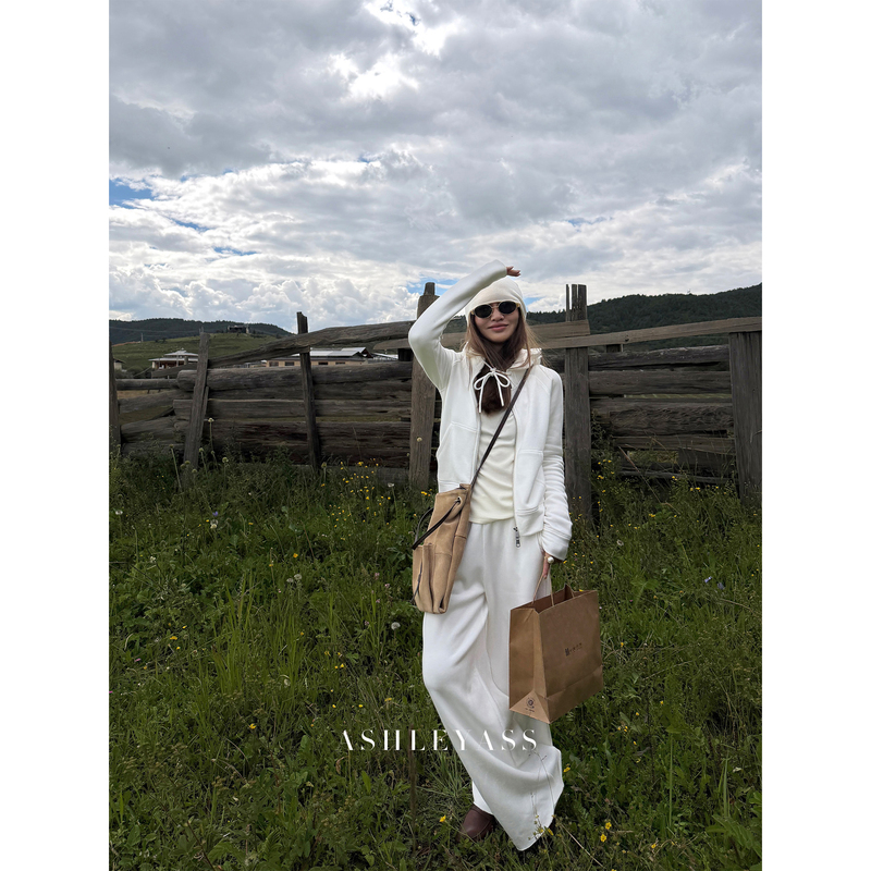 Ashleyass Home Sweatshirt Set Cloud Cotton Short Hooded Sweatshirt Jacket Casual Wide-Leg Pants Women Autumn Ashleyass Home Sweatshirt Set Cloud Cotton Short Hooded Sweatshirt Jacket Casual Wide-Leg Pants Women Autumn