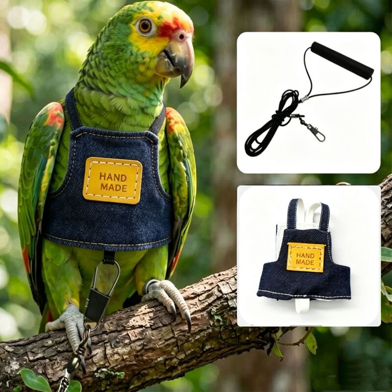 Parrot Clothing Harness-Style Leash, Bird Walking and Release Leash, Carrier Harness for Cockatiels and Lovebirds, Outdoor Flight Suit