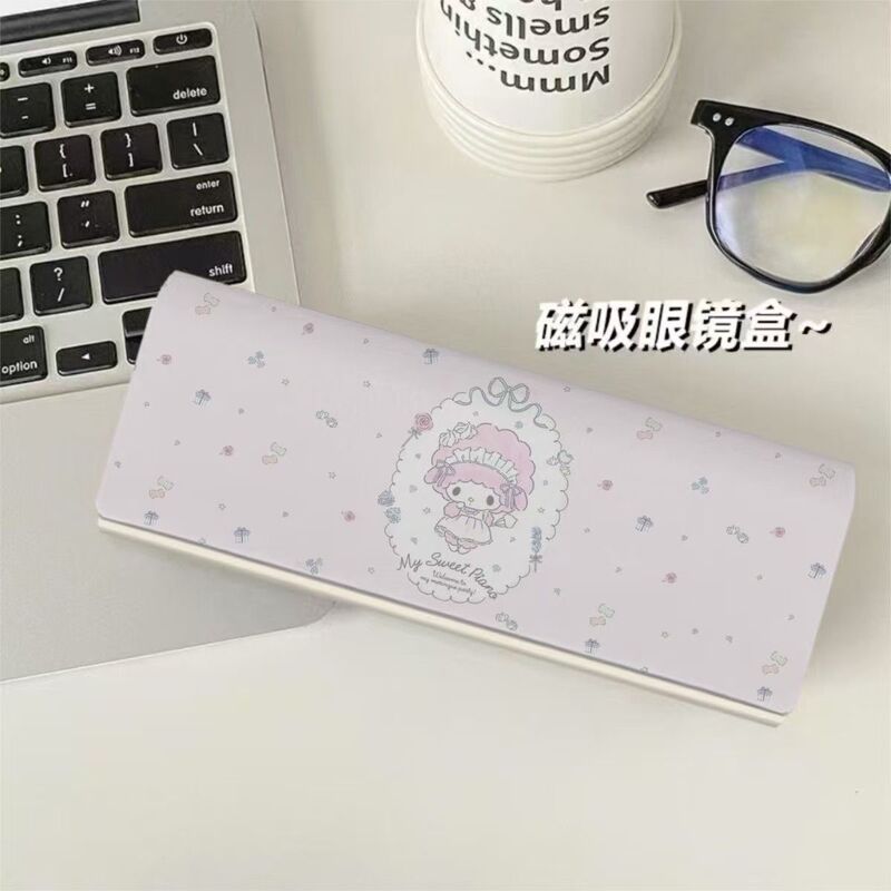 Cute My Melody Magnetic Glasses Case, Portable Frame Glasses Case for Students, Dustproof, Drop-Proof, High-Value Storage Box Cute My Melody Magnetic Glasses Case, Portable Frame Glasses Case for Students, Dustproof, Drop-Proof, High-Value Storage Box