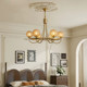 All-Copper American-Style Vintage Chandelier, Main Light for Living Room, Light Luxury French Mid-Century Style, Simple Lamp for Study, Dining Room, and Bedroom