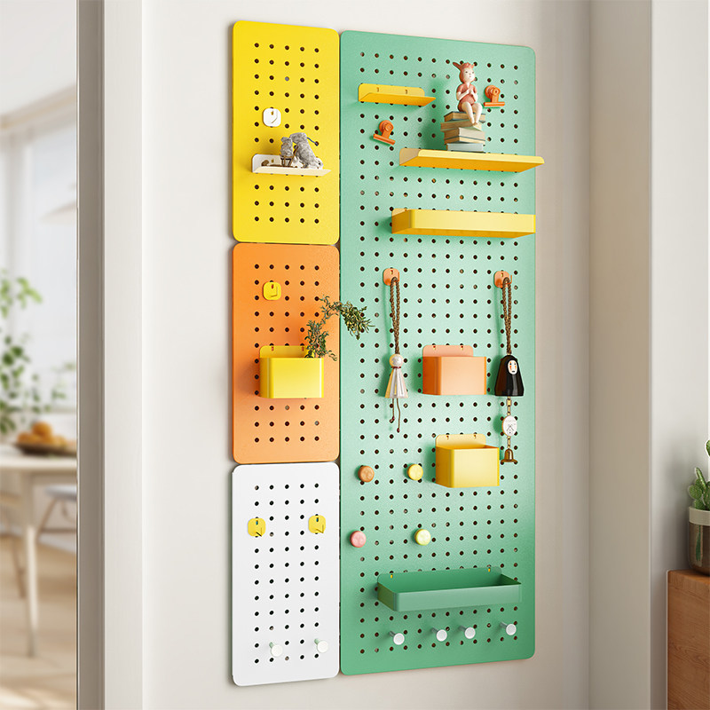Wall hole plate storage rack without punching metal partition wall hanging board wall bookcase desktop storage display rack