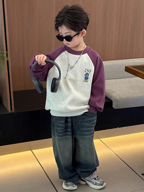 German Razt Brand Store Boys' Spring and Autumn Sports Sweatshirt 2026 New Style Korean Style Cool Toddler