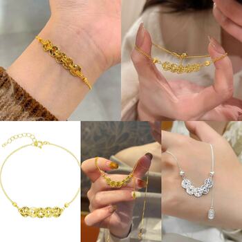 Copper new chinese style new crushed ice five emperors money bracelet