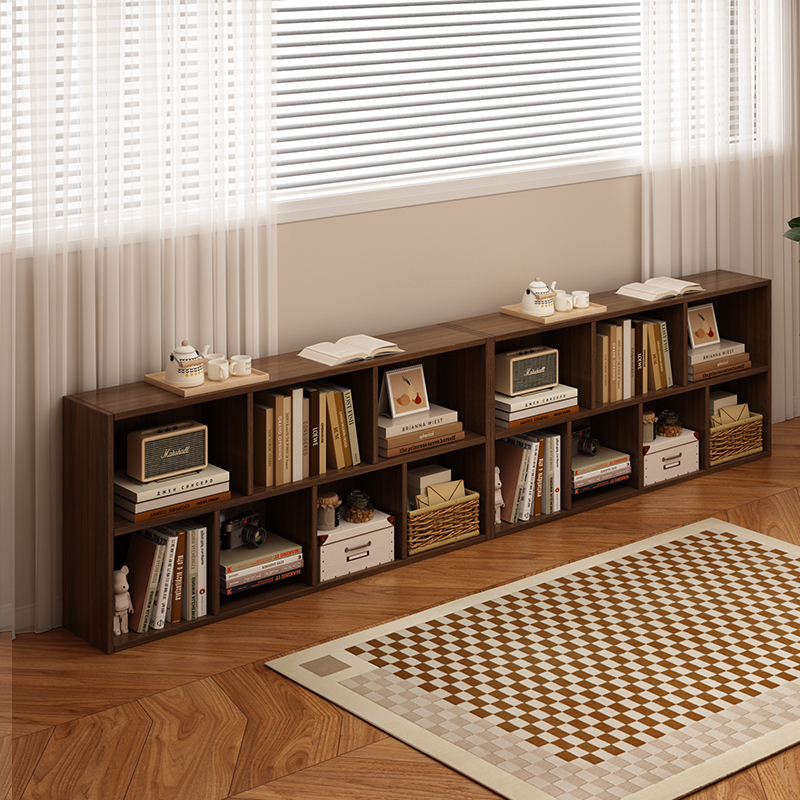Bookshelf, Low Cabinet, Storage Rack, Bookcase, Household Solid Wood Ecological Board Storage Grid, Walnut Floor-Standing, Free Combination, Balcony Bookshelf, Low Cabinet, Storage Rack, Bookcase, Household Solid Wood Ecological Board Storage Grid, Walnut Floor-Standing, Free Combination, Balcony