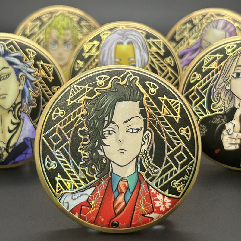 Tokyo Revengers Kiyone Kazuo Nishikigi Original Art Exhibition Embossed Badge Anime Merchandise Laser Gold Stamping Badge Tokyo Revengers Kiyone Kazuo Nishikigi Original Art Exhibition Embossed Badge Anime Merchandise Laser Gold Stamping Badge