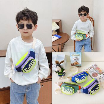 Children's chest bag, handsome boy's backpack, fashionable small bag, trendy and cool little boy's outing crossbody bag, cute girl's waist bag