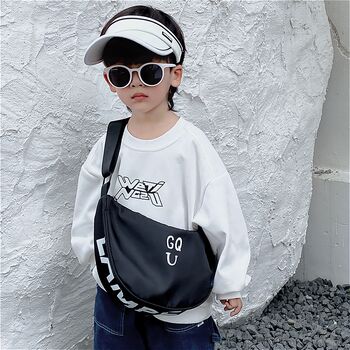 Trendy and cool children's bag, boy's casual sports crossbody bag, korean style versatile large capacity girl's travel backpack