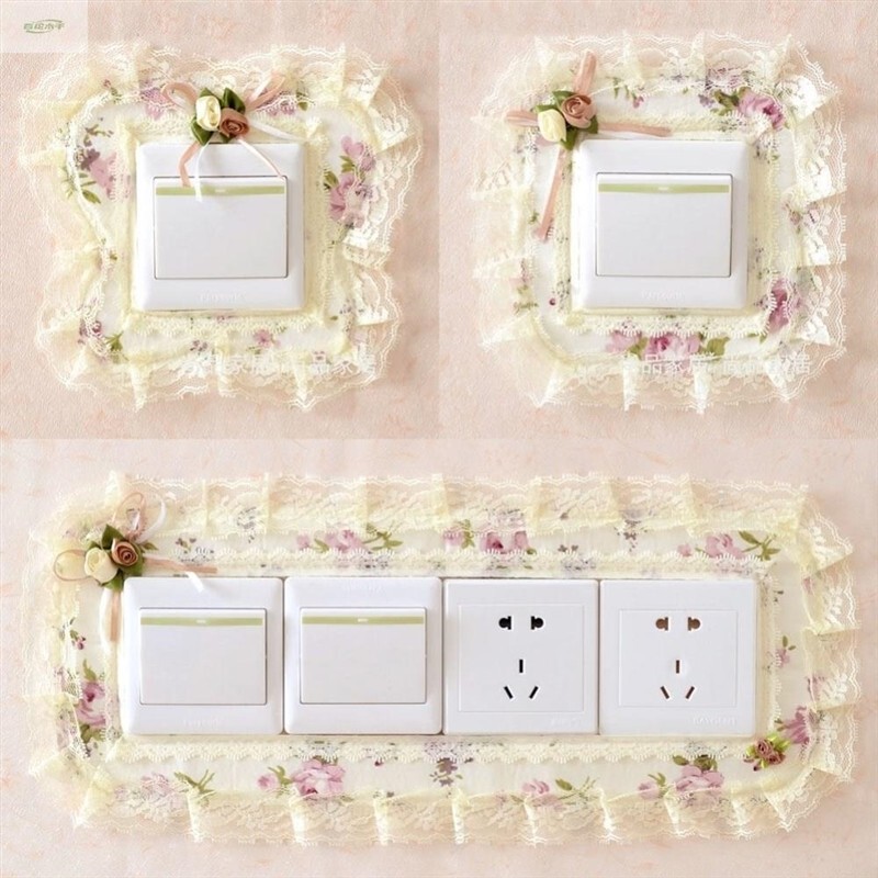 Switch Frame Cover, Fabric Lace Protective Cover, Beautifying Wall Socket Panel, Decorative Plug-In Cover, Concealing Wall Sticker