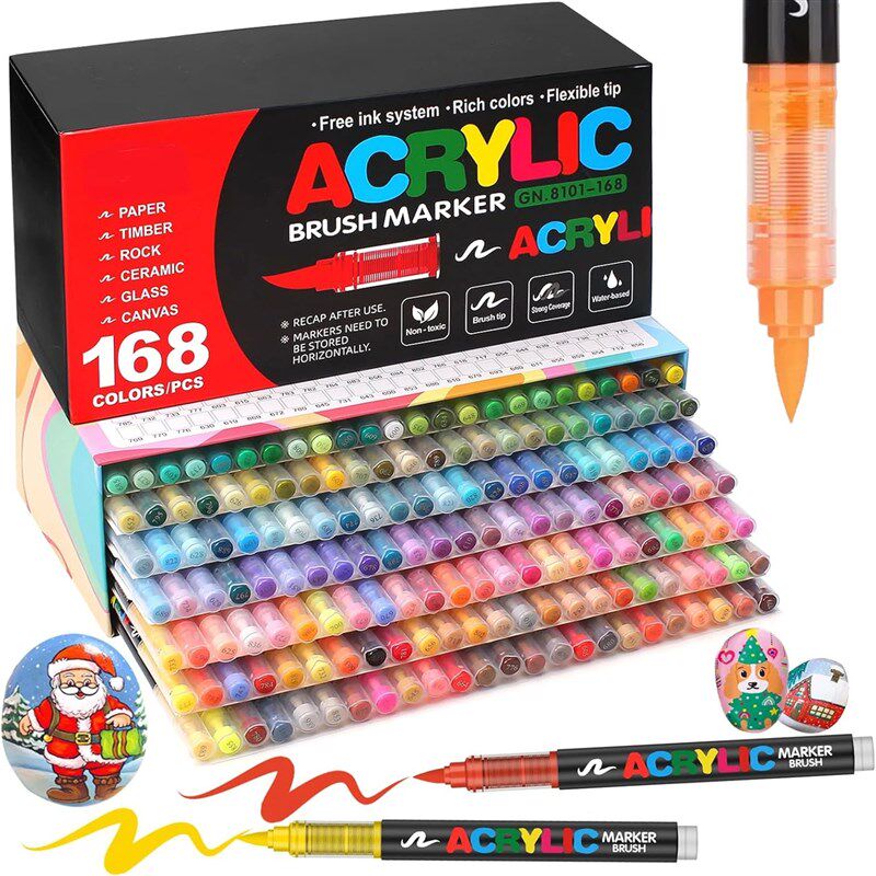 Акриловая краска для нанесения меток мягкой кистью, краска с мягким кончиком кисти P Изображение 1