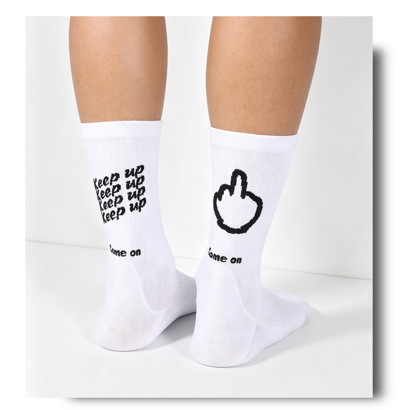Zhoo ® Keep up Gesture Cycling Socks | Road Bike Mountain Bike Sports Fitness Mid-Calf Socks