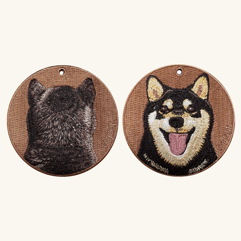 Taiwan Emjour Black Shiba Inu Original Double-Sided Embroidered Dog Pendant Cute Animal Bag Charm Taiwan Emjour Black Shiba Inu Original Double-Sided Embroidered Dog Pendant Cute Animal Bag Charm