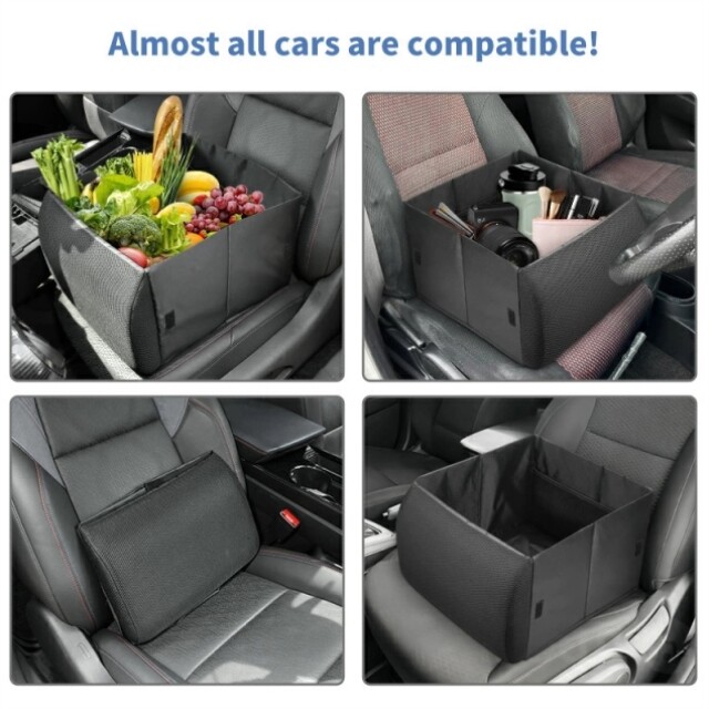 Amazon's Best-Selling Foldable Car Seat Storage Box, Lumbar Support Car Storage Box, Two-In-One Car Storage Box