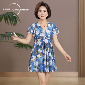 Mom swimsuit, middle-aged and elderly women, conservative hot spring ladies